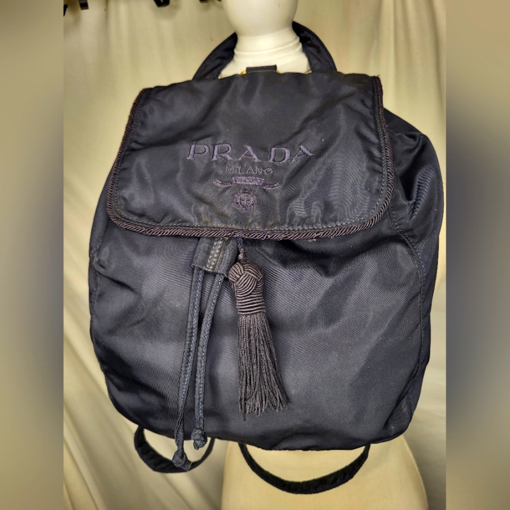 EUC PRADA Vintage Tessuto Nylon Vela Rucksack Backpack